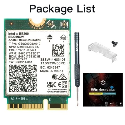 Intel Tri-band WiFi 7 BE200NGW M.2 WiFi Card Bluetooth 5.4 Network Wireless Card - Image 1 of 4