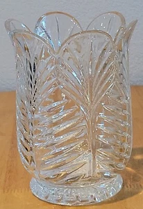 Fifth Avenue Crystal Clear "Portico" 8" Hurricane Vase Candle Holder See Descrip - Picture 1 of 13