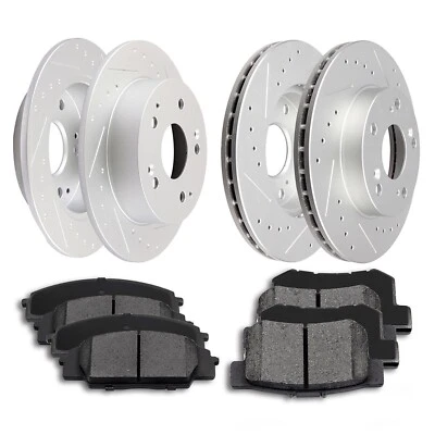 Front & Rear Brake Rotors + Pads for 2002 2003 2004 2005 2006 Acura RSX and Base - Imagem 1 de 4
