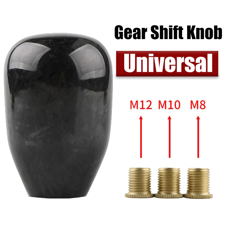 Universal Aluminum Alloy Carbon Fiber Car Manual MT Gear Shift Knob Shifter - Image 1 of 4