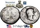 Ancient Roman Empire Coin Silver Denarius Vespasian 69 - 79 AD Authentic #20623