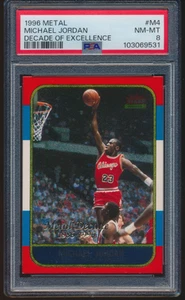 1996 Fleer Metal Michael Jordan #M4 HOF Chicago Bulls PSA 8 - Bild 1 von 4