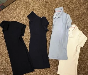 Lot of 4 girls short sleeve collar polo school uniform shirts - Picture 1 of 3