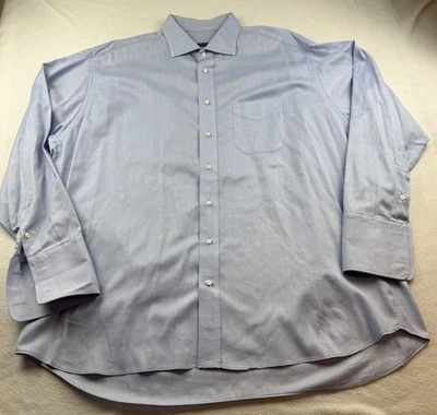 Camisa de vestir Burberry London azul con botones puño francés para hombre talla 18-35 Foto 1 de 4
