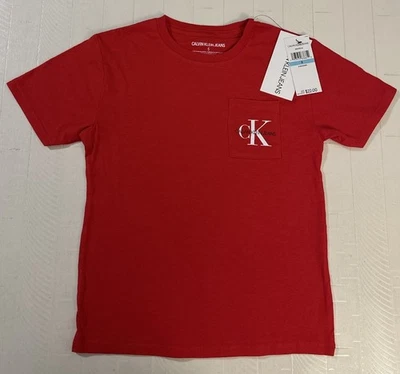 Camiseta roja de manga corta Calvin Klein 5Y para niño Foto 1 de 4