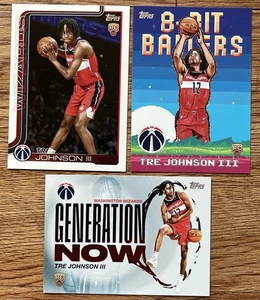 TRE JOHNSON 2025-26 TOPPS BASE RC 206 +2 INSERTS WIZARDS !!! - Bild 1 von 2