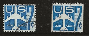US Scott #C51-52, Singles 1958 Air Mail 7c FVF Used - Picture 1 of 1