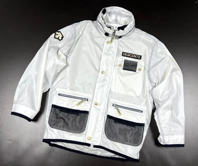 Men's DESCENTE White Lightweight Logo Casual Windbreaker Jacket Size L/XL - Image 1 of 4