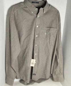 Dockers mens Dress Shirt Beige Gray Black Plaid Med Brand New With Tag - Picture 1 of 6