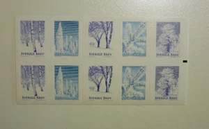 2015 SWEDEN WINTER TREES 10 STAMP BOOKLET MINT STAMPS - Picture 1 of 1