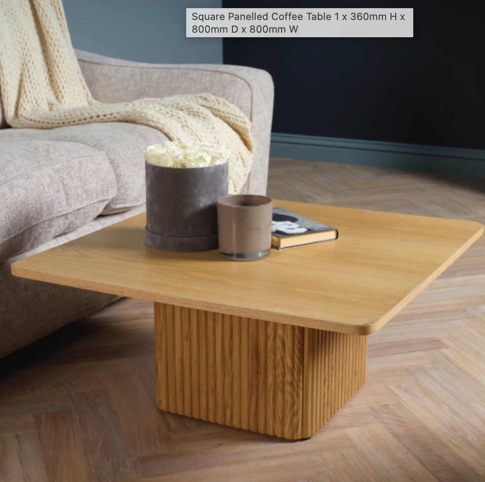 Square Panelled Coffee Table 1 x 360mm H x 800mm D x 800mm W - Image 1 of 1
