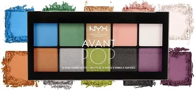 NYX Professional Makeup AVANT POP 10 Colour Eyeshadow Palette ART THROB APSP01 - Image 1 of 4