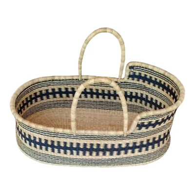 Cesta Baby Moses, berço, cama cesta tecido africano, cama de bebê 12x18x30 pol - Imagem 1 de 4