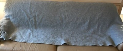 Toison D’or 86”x90” Mohair Light Blue Color Blanket Made In France - Some Spots - Image 1 of 4