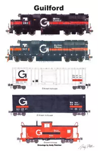 Poster Guilford Transportation 11"x17" firmato da Andy Fletcher - Foto 1 di 1