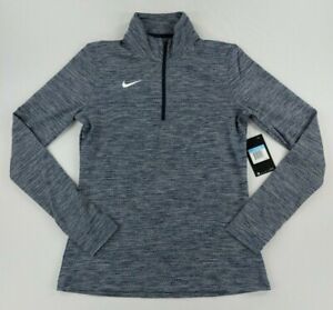 Nike Womens DryFit 1/2 Zip Pullover Mock Neck Grey Size Medium