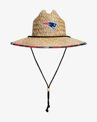 New England Patriots FOCO Team LOGO Floral Straw Hat Sun Cap - Image 1 of 2