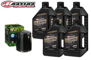 Maxima 20W50 Synthetic Blend Oil Change Kit Black Filter Harley-Davidson M8 17+ - Picture 1 of 3