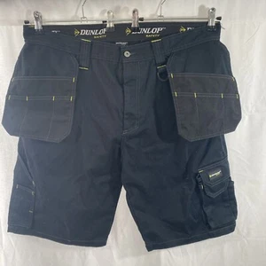 Dunlop Safety Cargo Shorts W38” Black Safety Carpenter Utility Builder Mens - Picture 1 of 9