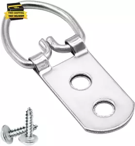 50 Pack D-Ring Picture Hangers Heavy Duty 2 Hole with Screws for Photo Hanging - Picture 1 of 12