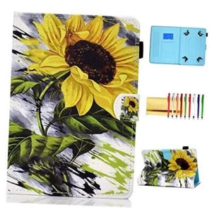 Universal 8 Inch Tablet Case, Slim Folio Stand Magnetic Flip Cover with Card - Picture 1 of 8