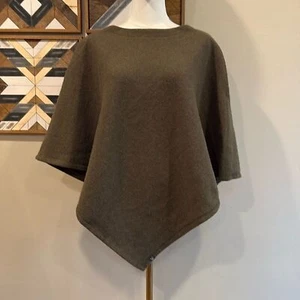 Ibex Merino Wool Poncho Pullover Green One Size *As-Is* - Picture 1 of 10