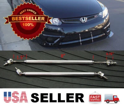 Divisor difusor labial parachoques varilla extensión ajustable plateado 8-11" para Audi BMW Foto 1 de 4