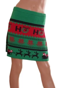 Mujer Junior RENOS Feo Navidad Suéter Fiesta SANTA CLAUS FALDA S NUEVA - Imagen 1 de 1