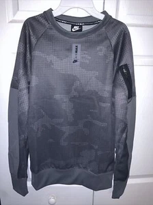 NWT Men's Nike Air Max Camo Crew Sweatshirt Sportsear Club CZ2830 068 Gray SZ XS - Picture 1 of 4