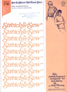 Men's Pullover Shirts Stretch & Sew Pattern 1750 Variations for Collar Neckline - Picture 1 of 2