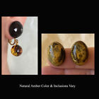 BALTIC AMBER FACETED TEARDROP or OVAL GOLD PLATED CLIP ON & SCREW BACK EARRINGS 