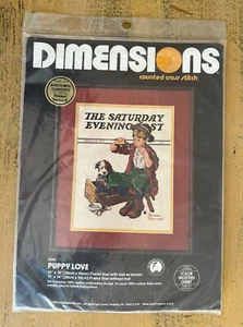 Norman Rockwell Puppy Love Counted Cross Stitch Dimensions 3543 - Picture 1 of 4