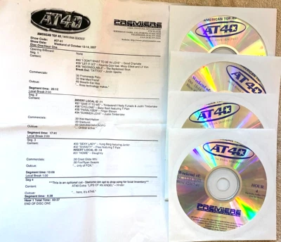 10/13/07 AMERICAN TOP 40 w/SEACREST; MY CHEMICAL ROMANCE, CASSIE,BOYS LIKE GIRLS - Image 1 of 4