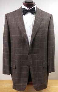 Blazer cappotto sportivo Ermenegildo Zegna uomo alpaca e lana a quadri 3 bottoni taglia 46 L - Foto 1 di 12