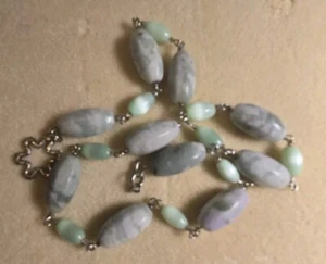 Peace Jade & Opalescent Glass Gem Stones Necklace 18" Hand Crafted Healing - Picture 1 of 8
