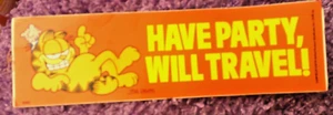 Garfield Bumper Sticker - TV Funny Vintage Decal 1978 3 x 10 " - Bild 1 von 1