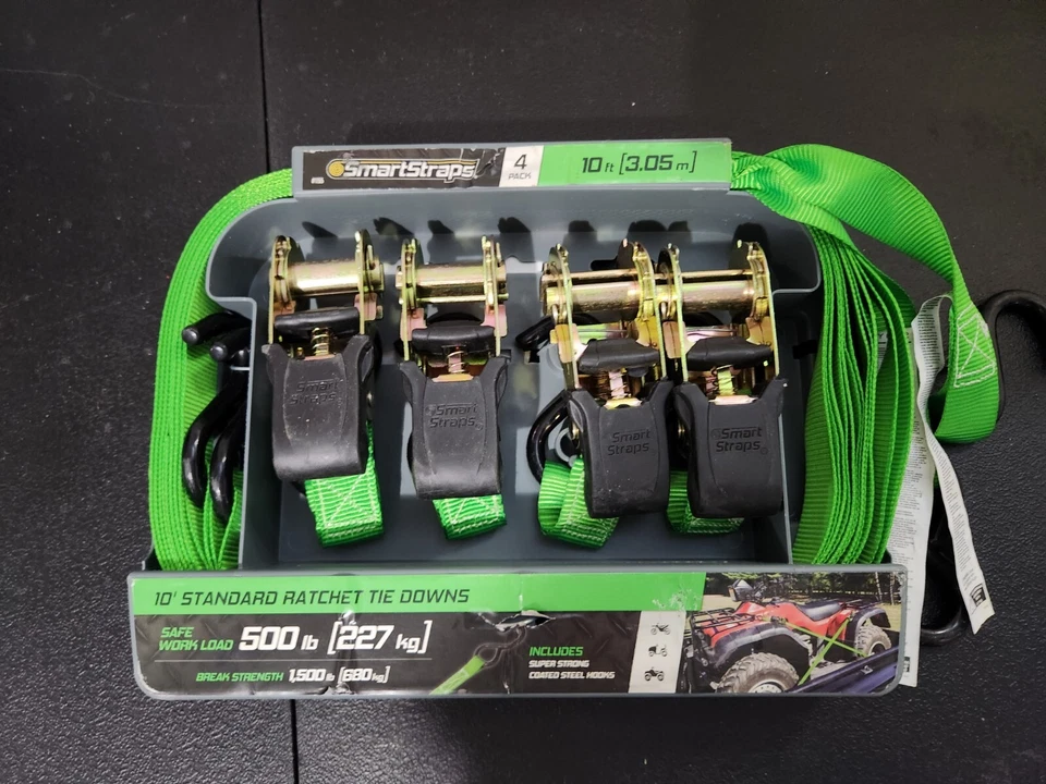 SMARTSTRAPS W Handle 4-Pack 10' Ratchet Straps - Image 1 of 1