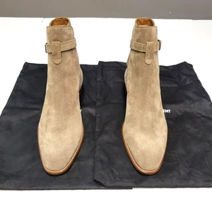 SAINT LAURENT Botas de Gamuza con Correa Sin Cordones Para Hombre EE. UU. 7 UE 40 M Marrón Chelsea Nuevas Sin Caja - Imagen 1 de 9
