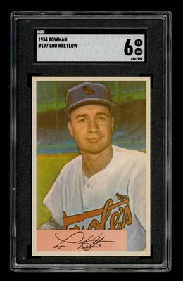 1954 Bowman Set-Break #197 Lou Kretlow SGC 6 EX NM - Image 1 of 3