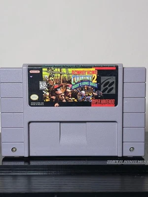 Donkey Kong Country 2 (SNES, 1995) - Authentic, cleaned, tested and working! - Image 1 of 4