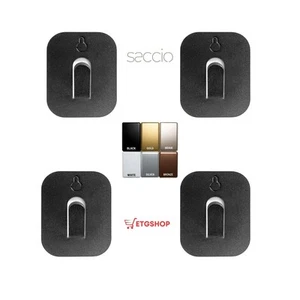 4-Pack Stainless Steel Towel Hooks; 5 Colors; Adhesive or Screw Mount - Picture 1 of 8