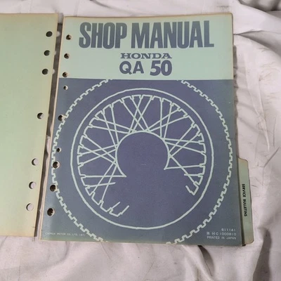 Honda QA50 1973 manual de taller original mono mini bicicleta sin carpeta hoja suelta solamente Foto 1 de 3