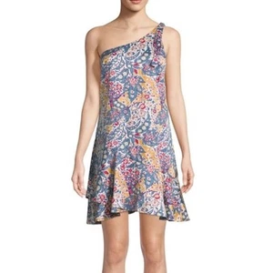 Likely x REVOLVE NWT Archer Blue Floral Paisley One Shoulder Cocktail Dress XS - Picture 1 of 10