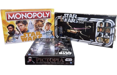 Lote (3) Juegos de Mesa Star Wars: Escape From Death Star, Pictopia Trivia, Monopoly Foto 1 de 4