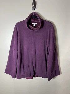 Athleta Cozy Karma Fuzzy Funnel Neck Sweatshirt Lila Gr. XL Performance - Bild 1 von 10