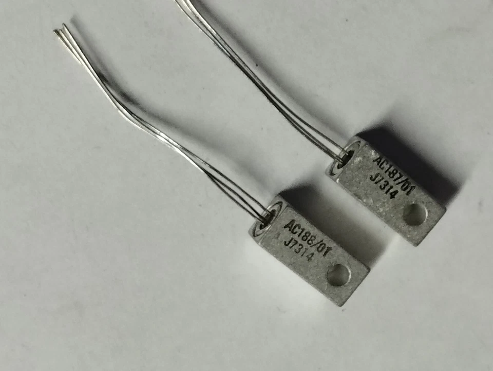 THOMSON PHILIPS TEXAS SGS AUTRE AC187 - AC188 TRANSISTOR GERMANIUM AC 187K 188K NOS 1 Paire Tir1 CavEtag