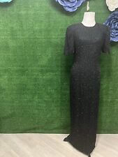 Scala vintage black beaded Long gown size small
