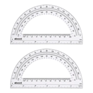 Plastic Math Protractor 180 Degrees 6 Inch Clear 2 Pack by eboot - Picture 1 of 5
