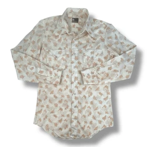 Vintage JCPennys Western Floral Snap Button Lightweight Top Size Medium - Bild 1 von 6