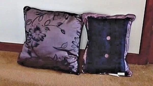 Coordinate Pillows Lavender Black by Nanshing Set of Two Polyester Fill 2 Sizes - Picture 1 of 5